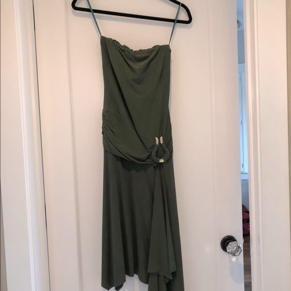 Cache fit & flare midi dress-olive